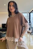 Bobby Mesh Layering Top Dopamine Dot Vanilla Mocha -
